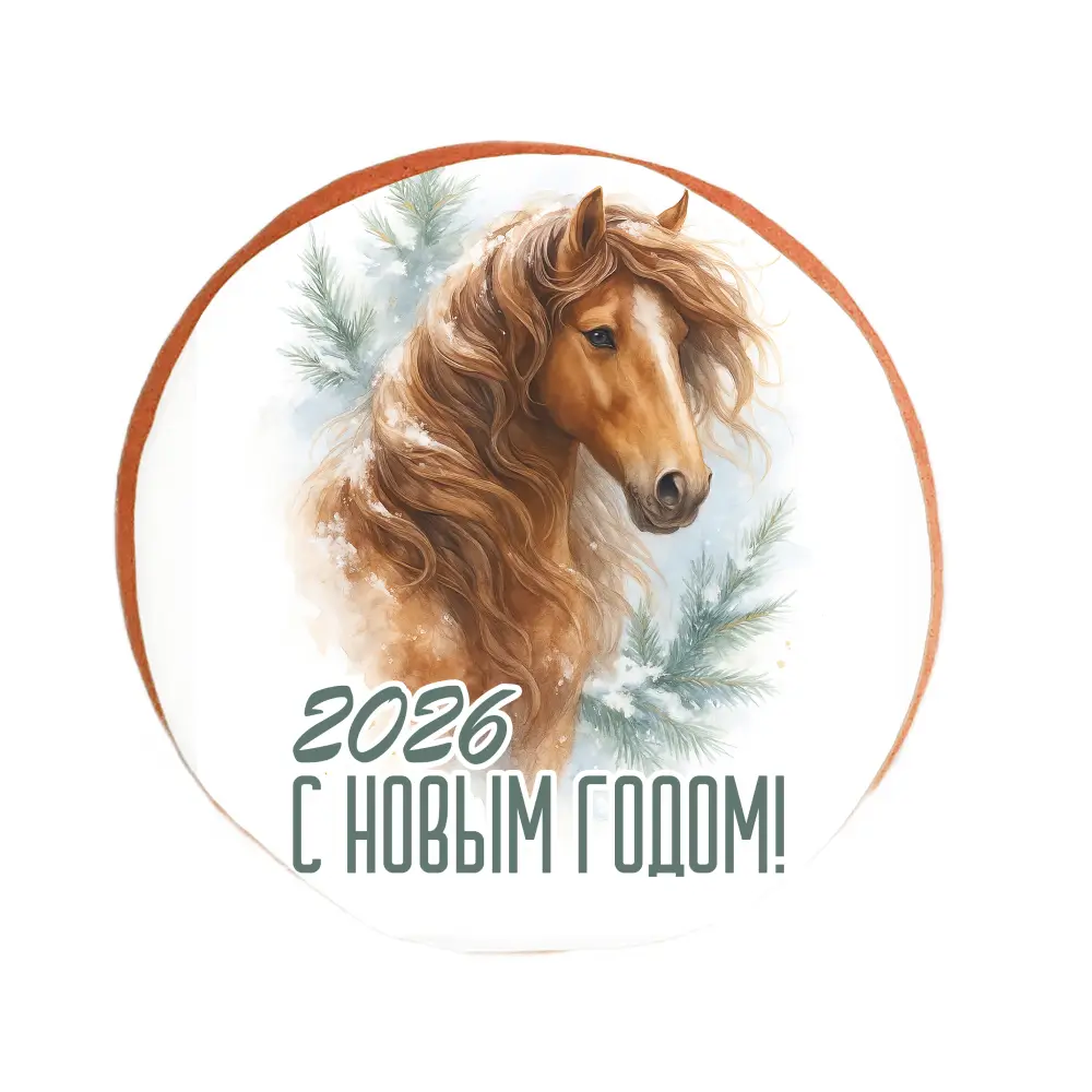 Пряник «Лошадь рыжая - 2026»